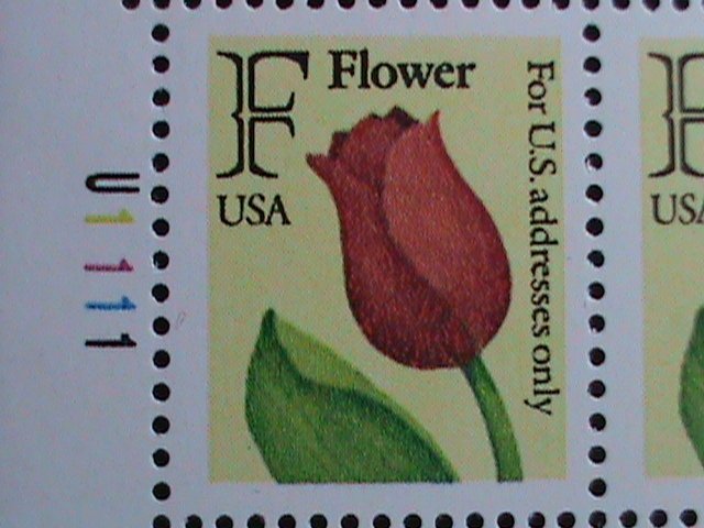 ​UNITED STATES-1991-SC#2517  COLORFUL LOVELY FLOWERS -MNH IMPRINT PLATE BLOCK