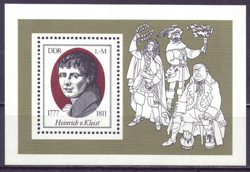 GDR. 1977. bl51. Playwright, poet and prose writer. MNH.