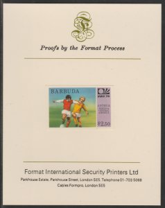 BARBUDA 1974  FOOTBALL WORLD CUP  imperf on FORMAT INT PROOF CARD