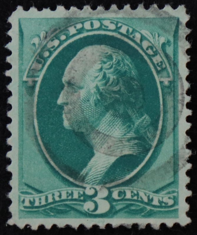 U.S. Used Stamp Scott #158 3c Washington. Superb. Bullseye Cancel. A Gem!