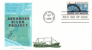 #1358 Arkansas River Navigation Overseas Mailer FDC