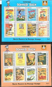 Guyana #2769-2771 Vintage Donald DucK Sheets of 8 (MNH) CV $25.00