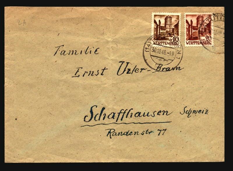 Germany 1948 Wurttemberg Cover / 30Pf Value / Light Fold - Z15652