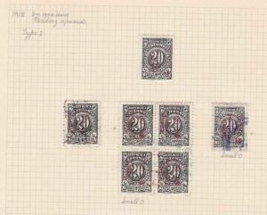 COLOMBIA 1918 OVERPRINT  STAMPS STUDY ON 1 PAGE MOUNTED MINT & USED  REF 5326