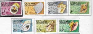 Grenada Grenadines #137-143 Sea Shells -Set complete (MH&U)  CV$1.75