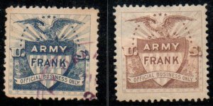 US #US War Free franks, VF assorted set, One is USED, very rare,  nice! SEE P...