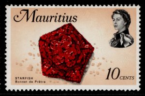MAURITIUS QEII SG386, 1969 10c scarlet, black & flesh, NH MINT.