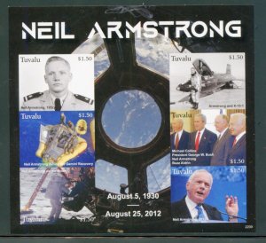 NEVER OFFERED TUVALU 2022 NEIL ARMSTRONG APOLLO 11 IMPERF SHEET MINT NH