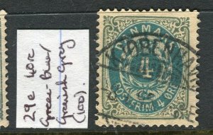 DENMARK; 1875-95 early 'ore' issue classic used Shade of 4o. value,