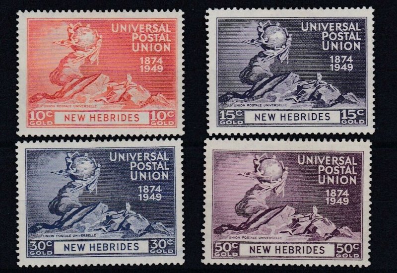 NEW  HEBRIDIES    1949  UPU SET OF 4  MH   