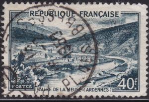 France 631 USED 1949 Meuse Valley, Ardennes 40Fr