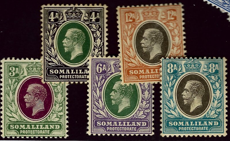 Somaliland #55-59 Mint F-VF hhr SCV$20.00...Bid to Win!