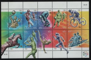 Australia 2000 MNH Sc 1862 45c Olympic Sports Sheet of 10