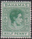 1938-46 Bahamas KGVI half penny issue MLH Sc# 100 CV $1.00