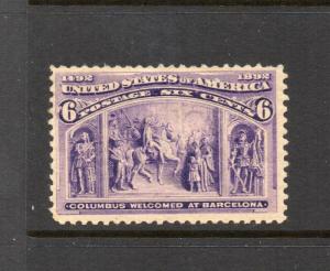 #235  6c COLUMBUS (Mint HINGED) cv$55.00