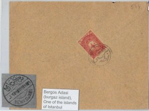 64359 - TURKEY Ottoman Empire POSTAL HISTORY: cover from BERGOS ADASI Burgaz-