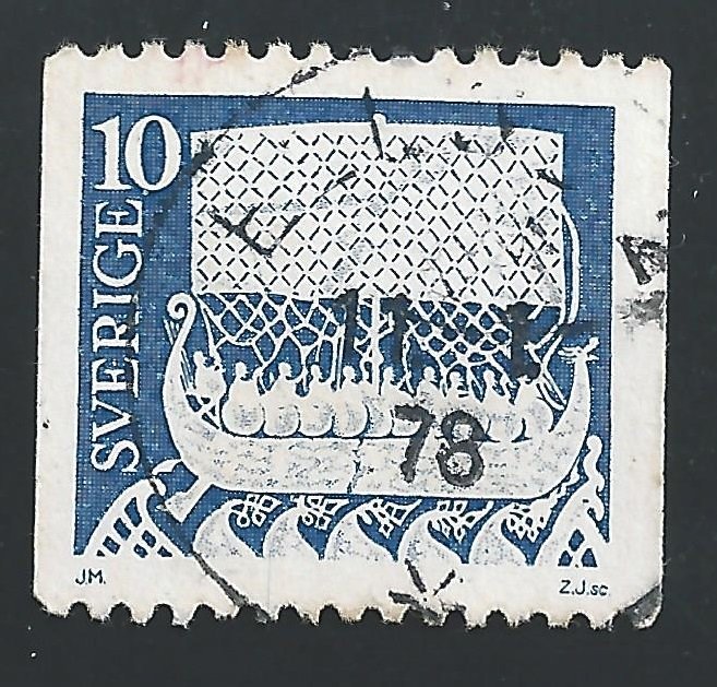 Sweden #955 10o Viking Ship - Used