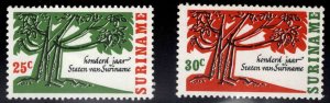 Suriname Scott 337-338 MNH** 100 year tree stamp set