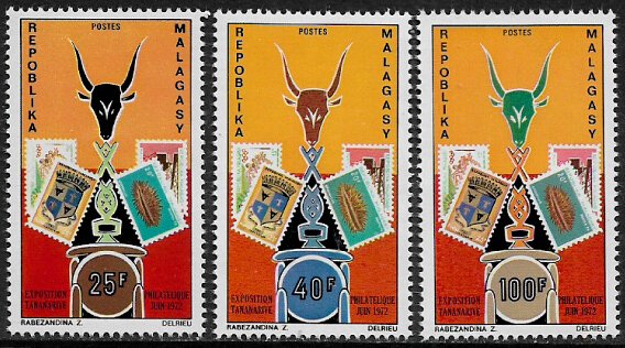 Malagasy Rep #468-70 MNH Set - Malgache Philatelic Expo