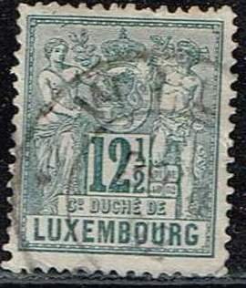 Luxembourg 1882,Sc.#53a used.  Heraldic scenes. Perf. 13 1/2 cv.€30