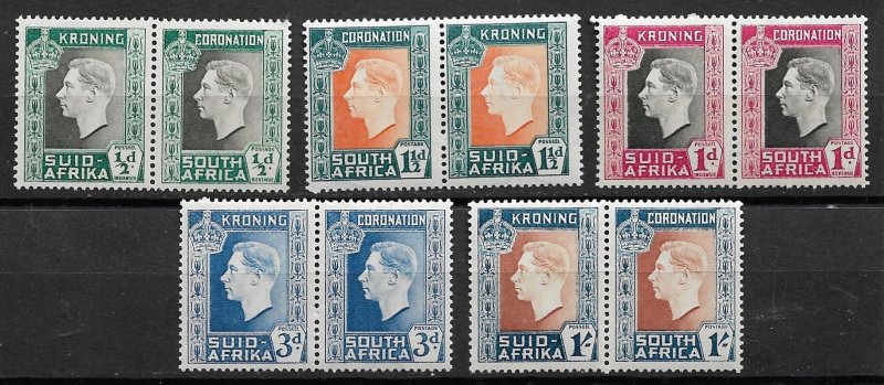 1937 South Africa 74-8 Coronation of George VI and Queen Elizabeth MNH