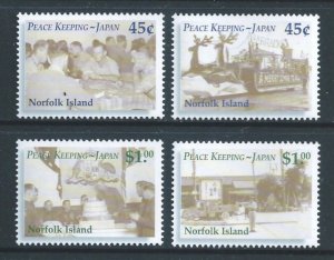 Norfolk Island #745a-b,46a-b NH Peace Keepers in Japan