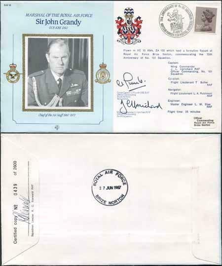 CDM16a RAF COMMANDER J Grandy signed Gp Capt Lumb and Wg Cdr Uprichard (B)