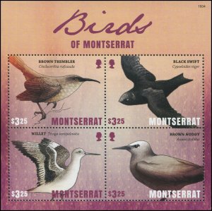 Montserrat 2016 Sc 1377 Birds Trembler Swift Willet Noddy CV $9.75