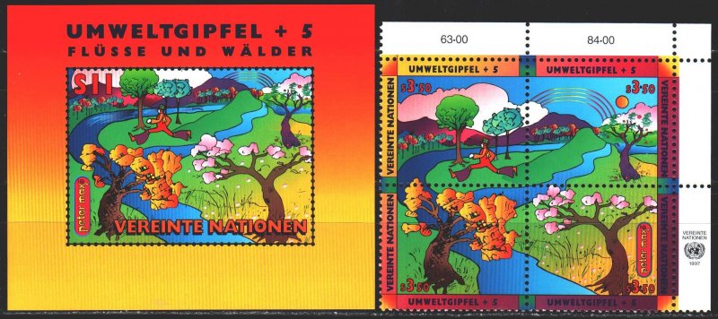 UN Vienna. 1997. 226-30, bl8. Environmental Protection Conference, ecology. MNH.