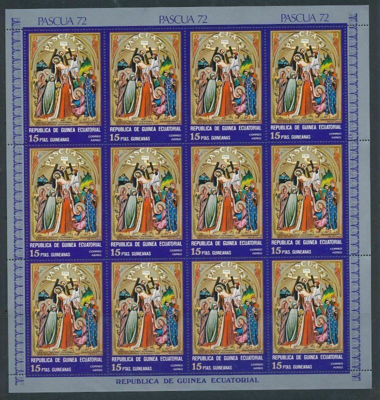 Guinea Ecuatorial 1972 PASCUA Religion Art MNH x 7 Sheets (84 Stamps) GU15