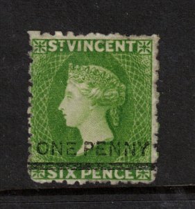 St Vincent #32 (SG #34) Very fine Mint Large Part OG Hinged **With Certificate**
