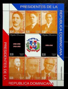 DOMINICAN REP. Sc 1585 NH MINISHEET OF 2015 - PRESIDENTS - (CT5)