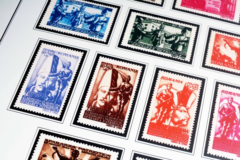COLOR PRINTED ROMANIA 1941-1950 STAMP ALBUM PAGES (56 illustrated pages)