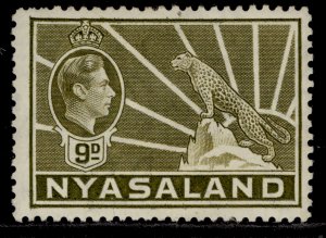 NYASALAND PROTECTORATE GVI SG137, 9d olive-bistre, M MINT.