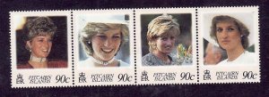 Pitcairn Is.-Sc#487a-d- id12-unused NH strip-Princess Diana-1997-