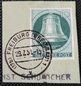 Germany, 1951, Berlin , Freedom Bell,#9N71, left clapper, used,SCV$16.50