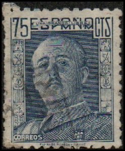 Spain 713 - Used - 75c Gen. Francisco Franco (1946) (cv $0.40)