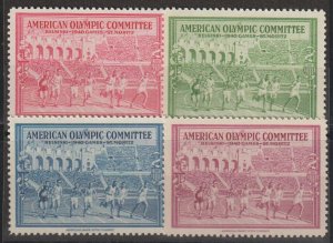 United States Olympic labels 1940. Mint Never Hinged