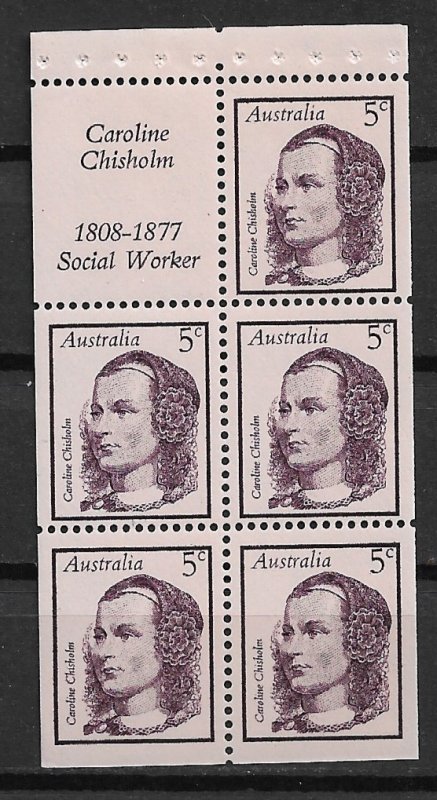 1968 Australia 447a Caroline Chisholm MNH booklet pane