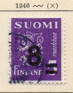 Finland 1946 Early Issue Fine Used 8m. Surcharged NW-265555