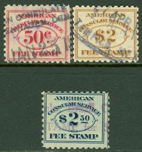 EDW1949SELL : USA 1906 Scott #9, 11, 12 Very Fine. Catalog $357.00. 