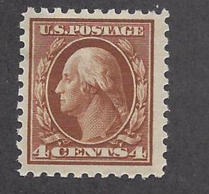 United States, 427, 4c Washington VF Brown Single,**Hinged**