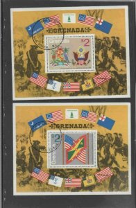 GRENADA #634-635 1975 AMERICAN BICENTENNIAL MINT VF NH O.G CTO S/S d