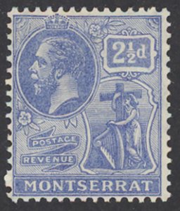 Montserrat Sc# 62 MH (a) 1922-1929 2½p ultramarine King George V