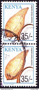 KENYA 2001 QEII 35/- Vertical Pair, Multicoloured Crops - Cocos Nucifera SG77...