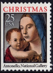 SC#2514 25¢ Madonna & Child Booklet Single (1990) MNH