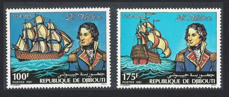 Djibouti Admiral Nelson Commemoration 2v 1981 MNH SG#818-819