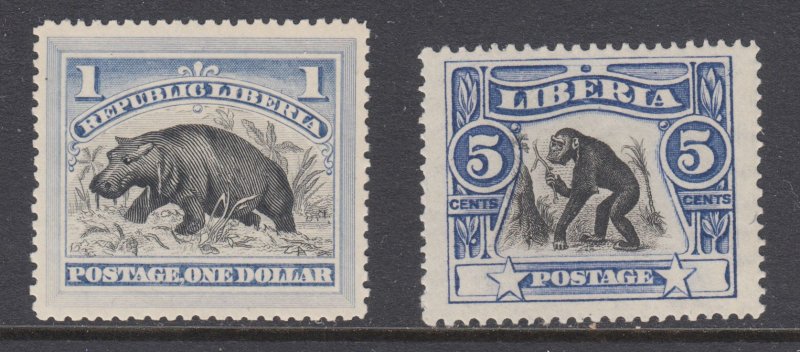 Liberia 47a, 103 MNH. Fresh, VF singles,