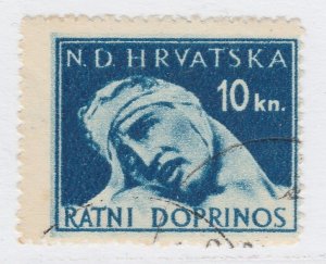 1944 Croatia Charity Tax War Victims 10k Used Stamp A19P10F605-