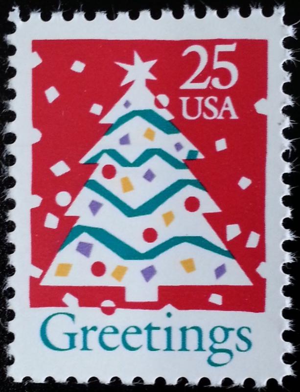 1990 25c Christmas Tree Scott 2515 Mint F/VF NH